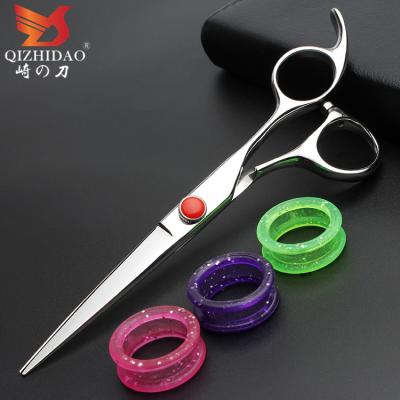 China High Quality Red Barber Shop Professional Hair Cutting Scissors Screw Right Handed Scissors for sale