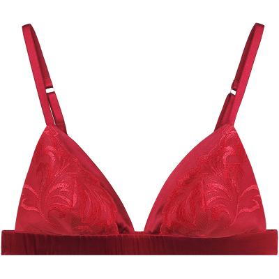 China Factory Price Triangle High Quality Female Thin Breathable Bra Women Silk Bra for sale