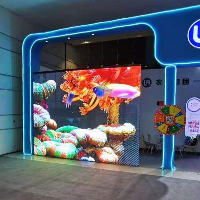 China P3.91 Mesh Transparent / Transparent Led Display Screen For Exhibition Video Wall Video Cube for sale