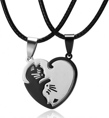 China Hiphop Cat Pendant Necklace Fashion Stainless Necklace for Lover Couples SS004 for sale