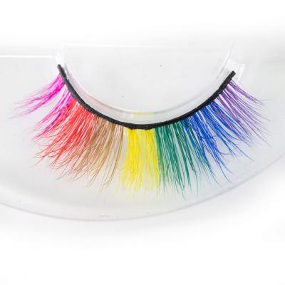 China Natural New Style Long Colorful Rainbow Mink Eyelash Have 7 Colors for sale