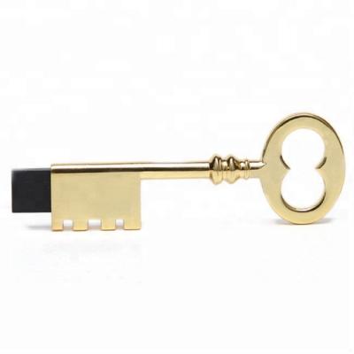 China Custom Antique Metal Key Form USB Flash Drive With Laser Logo for sale