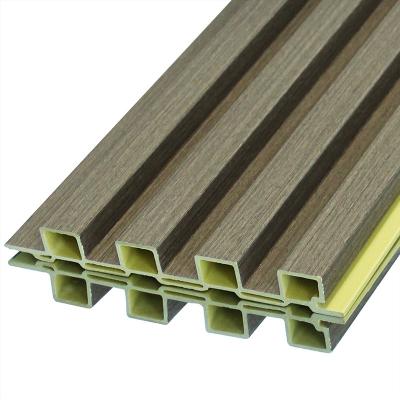 China Interior Decor Rust Resistant Wood Factory Wall Panel WPC Plastic Composite Cladding Grooved Interior Wall Panel for sale