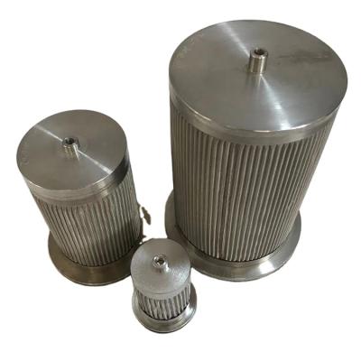 China Filtration System Customized 304 316 316I SS 1 5 10 20 30 40 50 100 150 Micron Stainless Steel Pleated Filter Element For Gas Filtration for sale