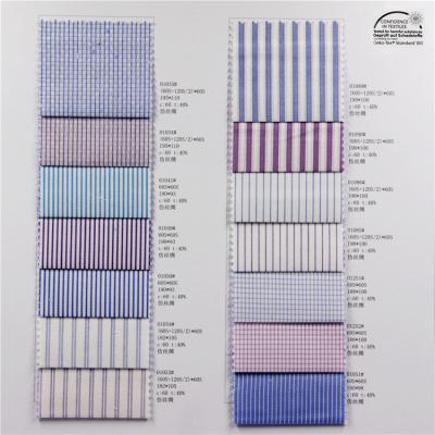 China CVC Shrink-resistant 60/40 fabric wholesale high quality striped shirtting fabric for sale