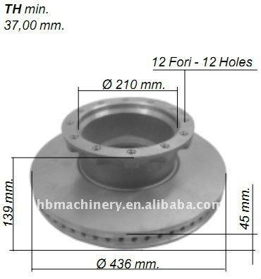 China Truck HT250/G3000 Brake Disc For IVECO 1906461 1906438 IVECO EUROCARGO EUROTRAKKER EUROSTAR EUROTECH STRALIS for sale