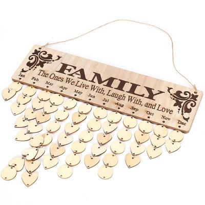 China Valentine's Day Creative Home Party Birthday Party List Calendar Wooden Art Calendar Crafts Handmade Crafts Decoration Folk Hanging for sale