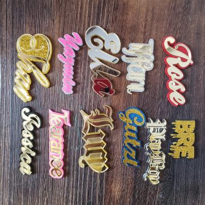 China Custom Name Stats Ins Style Anti-allergic Acrylic Custom Earrings Exaggerated Female Hip Hop Earrings for sale