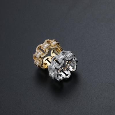 China Wholesales Ring Cubic Zircon Iced Accessory unisex brass ring Anti-allergic for sale