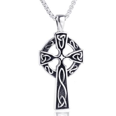 China Stainless Steel Anti-allergic Christian Cross Necklace Pendant Hip Hop Men's Punk Jewelry for sale