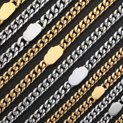 China Anti-allergic 6mm 8mm 18K Gold Miami Stainless Steel CUBAN CHAIN ​​For Men for sale