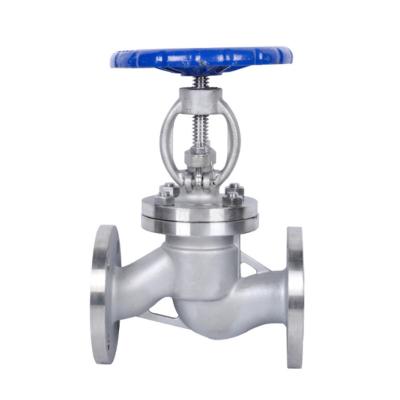 China Industrial 304 Stainless Steel Heavy Duty Flange Stop Valve Bellows Seal Globe Control Valve for sale