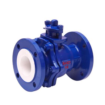 China Factory Supply Floating Ball Valve General Manual Flange Valve Lined with Fluorine Flanged Ball Valve for sale