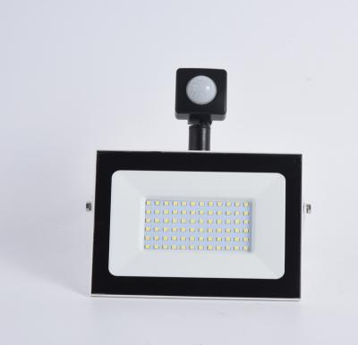 China Hotel 50w Gisun Easy Installation PIR Sensor Outdoor Stadium Tennis Court LED Smart Flood Light for sale