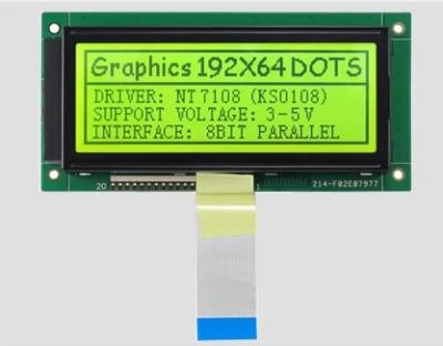 China Charaktergraphische LCD-Anzeigemodule 192*64 130mm*65mm 5v/3.3v Punktmatrix-Anzeigemodule zu verkaufen