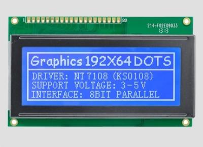 中国 192*64 ドットマトリックス STN LCD モジュール 20ピン 8 ビット パラレル 工業医療用 販売のため