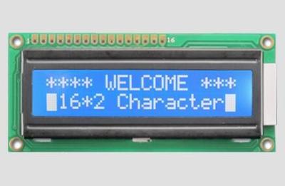 China Parallelport 5V Zeichen-LCD-Display-Modul 16x2 Monochrom Blau Hintergrundlicht Farbe zu verkaufen