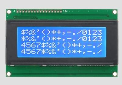 중국 문자 디스플레이 LCD 20 문자 * 4 라인 모노크롬 모듈 블루 화이트 백라이트 포트 5v 판매용