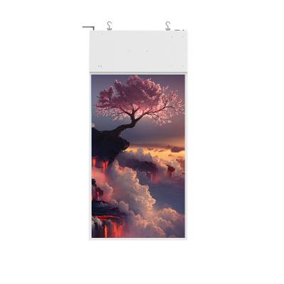 China Chinese Government Invest Backgroud Corporation 2500 Nits Hanging Highlight Window LCD Display Digital Signage Window Advertising Screen for sale