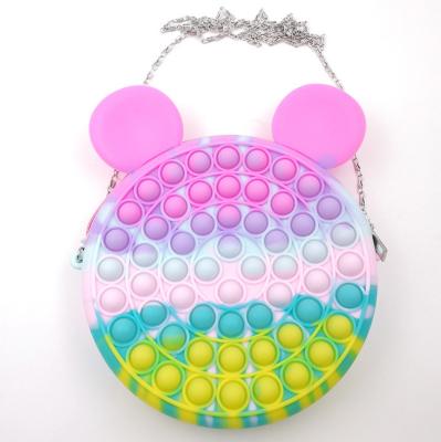 China 2021 China wholesale new toys silica gel noise jumbo purse purse pop bag toy silicone purse for sale