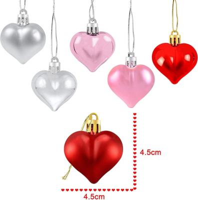 China 2021 Custom Romantic Valentine Day Home Decoration Plastic Heart Ball Ornaments for sale