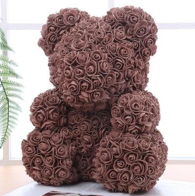 China PE Foam Flower Valentine's Day Simplicity Gift 40Cm Pe Foam Bubble Flower Teddy Rose Bear for sale