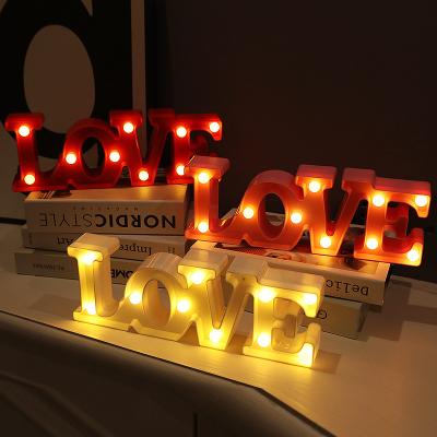 China Valentine Day Decoration Large Romantic Plastic Light Up Led Numbers Marquee Letters for sale