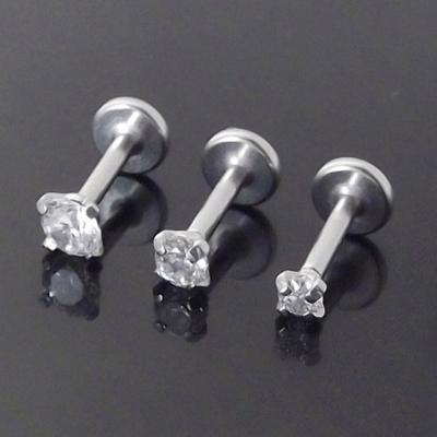 China 18g TRENDY 2mm 2.5mm or 3mm Tragus Jewelry Nose Piercing Ring Cubic Zirconia 6mm 1/4