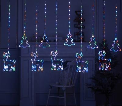 China RGB string light Twinkle Star Holiday Festival lighting Outdoor Leather curtain light for sale