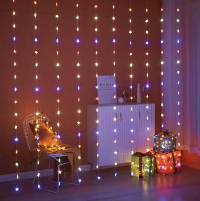 China Christmas light Leather Curtain String Lights Factory Outlets Led Big Star Curtain Christmas Light for sale