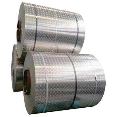 China Anti-Slip 5000 Series Aluminum Alloy Roll Embossed Chequered Coils with T3 T8 Temper for sale