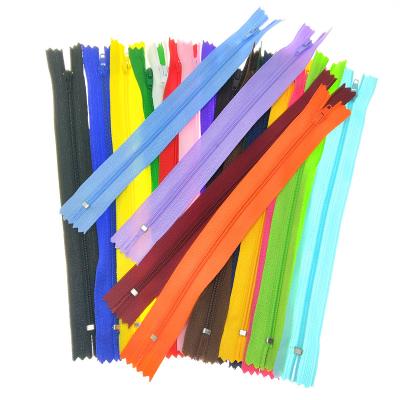 China 20 Cm 3# Long Length High Quality Colorful Nylon Coil Hidden Tail Zipper 3# Closed Tail Zipper For Pants for sale