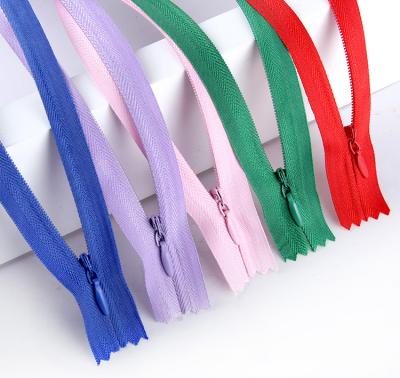 China Diy Coil Nylon Zipper 28cm 40cm 50cm 55cm 60cm Custom Invisible 3# Zippers Viable For Sewing Clothes Cushion Pillow Tailor Tool for sale