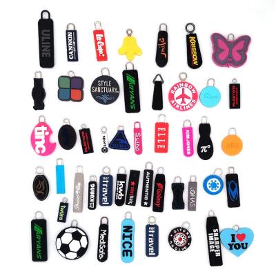 China High Quality Durable PVC Zipper Puller Brand Logo Silicon Zipper Puller For Custom Garment, Bags for sale