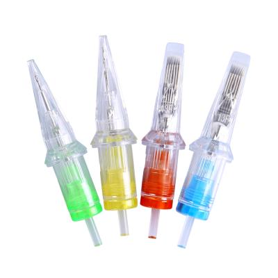 China Permanent Color Yellow Supplies 316 Stainless Steel Tip Tattoo Cartridge Needles for sale