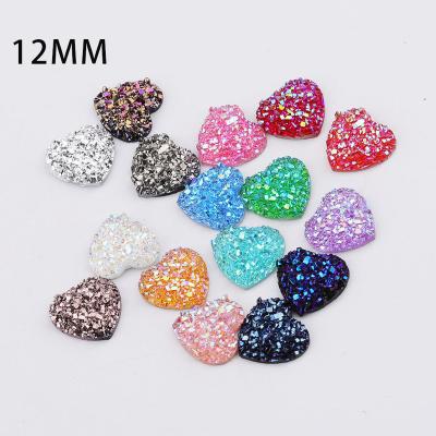 China 100pcs 12mm AB Resin Transparent Acrylic Beads Loose Spacer Beads Heart Charms For DIY Jewelry Handmade Making for sale