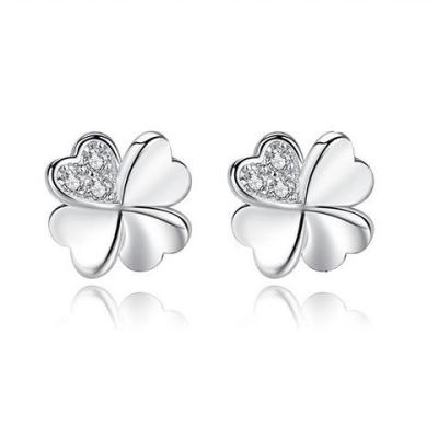 China Latest Four Leaf Clover Stone Environmental Friendly High Quality Stud Earrings For Women 2020 for sale