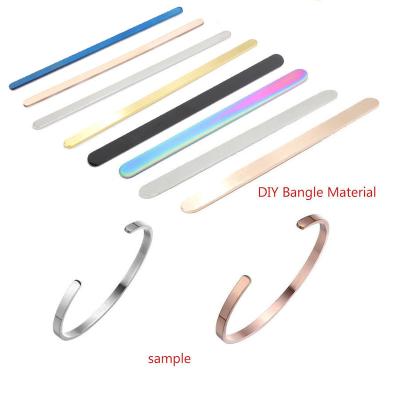 China Other Blank 304 Stainless Steel Cuff Bangle Plain Rod Bracelet Diy Laser Engraving Bracelet Jewelry Making Accessories for sale