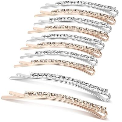 China Simple Style High Quality Zircon Bobby Pin Metal Hair Clips Clear Diamond Hair Pin Decorations for Lady Women Girls for sale