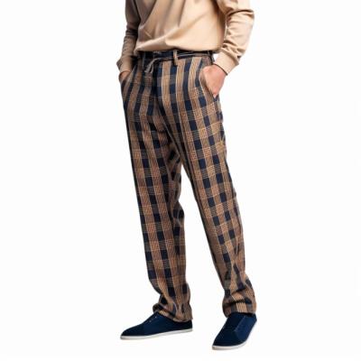 China Anti-wrinkle OEM and ODM breeches suit man fashion custom casual pants designs checked cotton mens casual pants for sale