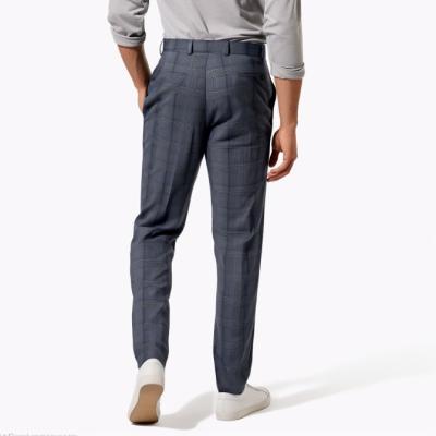 China Anti-Wrinkle Plaid Casual Blue College Street Style Office Wear Comfortable Fashion Check Pants Men's Checked Pants for sale