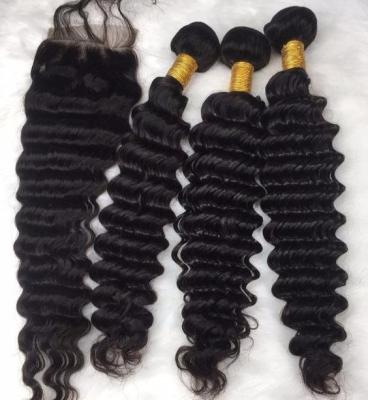 China Wholesale High Quality 100% Unprocessed Raw Indian Brazilian Loose Wave Deep Wave Bundles With Closure Virgin Hair Frontal Bundles for sale