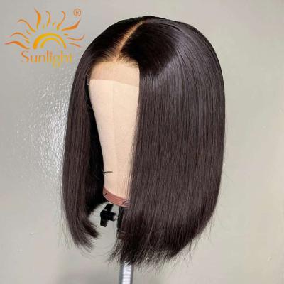 China Jerry Curl Sunlight Human 1B Color Pre Plucked Human Hair For Virgin Glueless Sheer Bob Wigs Lace Front Pixie Peruvian Colored Women for sale