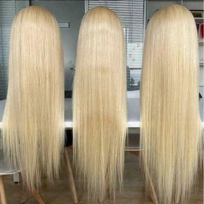 China Sunlight 150% Full Lace Wig 613 Honey Hair Straight Silky Straight 13x6 Transparent Wigs Lace Front Human Hair Wigs Brazilian Remy Hair Straight for sale