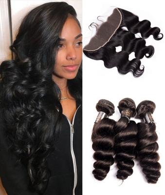 China Body Wave Hair Bundles Sunlight Brazilian Loose Wave Hair 3Bundles Loose Wave Hair With Frontal And Loose Body Wave Hair With Weave 13*4 Loose Frontal for sale