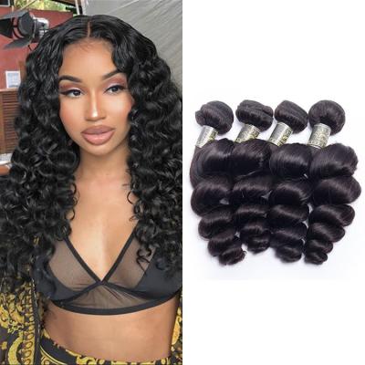 China Wholesale Suppliers Mongolian Loose Wave 3Bundles/Brazilian Loose Wave Hair With 100% Lace Closure Loose Wave Hair,Hair 020 for sale