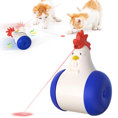 China Stocked Chicken Train Tumbler Interactive Laser Cat Toy Cat Hook Light Training Toy Laser Pet Automatic Rotating for sale