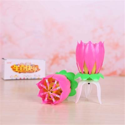 China Music Music Singing Candle Lotus Flower Candle With Single Platform for sale