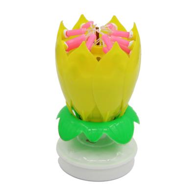 China Beautiful cheap musical flower without lotus candle flames 	Musical Birthday Candle for sale