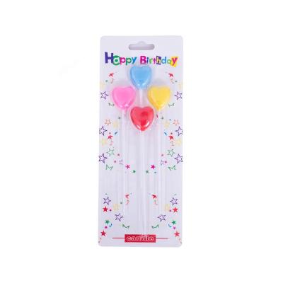 China Direct Wholesale Hebei HuaCai Candle Holder Heart Shape Birthday Candle Long Candle Flameless for sale